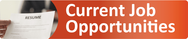 Button with words Current Job Opportunities and a photo of a resume.